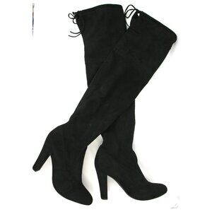 Steve Madden Gorgeous Faux Suede Over The Knee High Heel Boots w Box Black 10